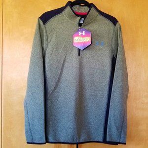 New Men's Under Armour pullover olive fleece